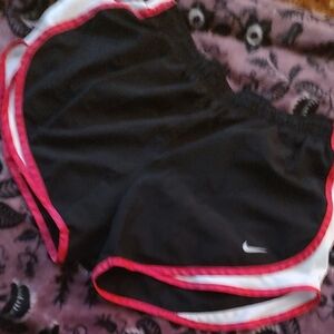 Nike Black Athletic Shorts with Pink Trim